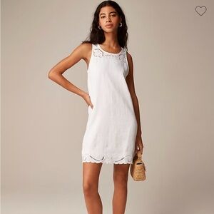 Jcrew Maxine eyelet shift dress in linen
